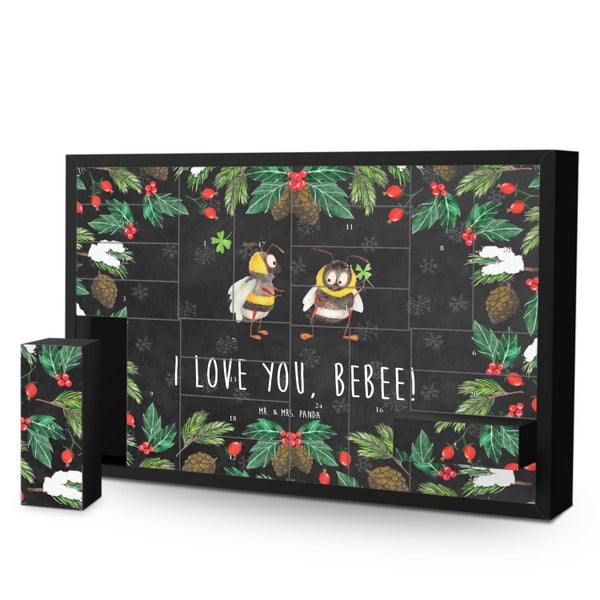 Mr. & Mrs. Panda Befüllbarer Adventskalender Bienen Paar - Schwarz