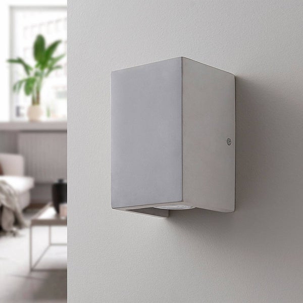 Lindby Beton Wandleuchte, Wandlampe Innen Gerda (Modern) in Alu aus (2 flammig GU10) - Wandstrahler Wandbeleuchtung Schlafzimmer / Wohnzimmer Licht nach oben & unten Flurleuchte