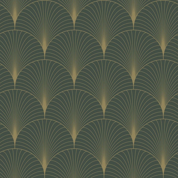 Tapete mit Art-Déco-Fächermuster