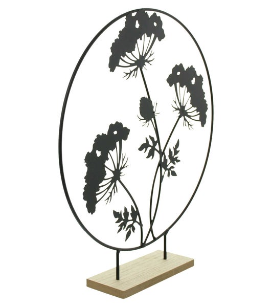 FRANK FLECHTWAREN | Dekoring Blumen, METALL, HOLZ, 35 x 7 x 39,5 cm