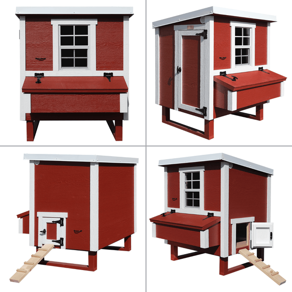 Hühnerstall Mitte EZ Chicken Home  1,68 m²  127 x 133 x 158 cm Rot hergestellt in EU