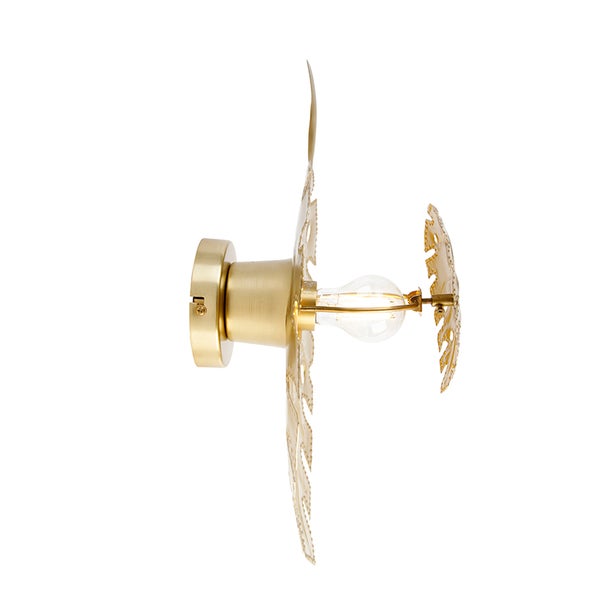 Wandleuchte aus Metall mit Blattdesign