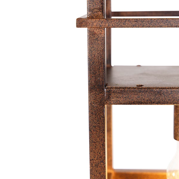 Detailaufnahme eines Lampengestells aus Metall