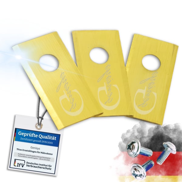 Titan-Ersatzklingen für Mähroboter mit Prüfsiegel Geprüfte Qualität