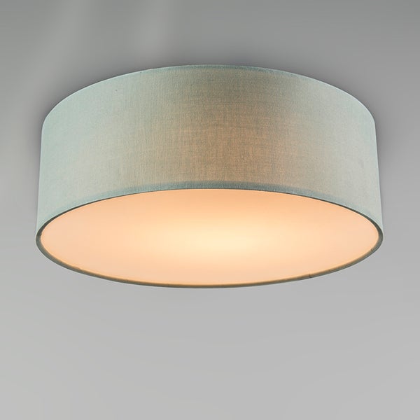 Runde Deckenleuchte mit Stoffschirm in Zylinderform