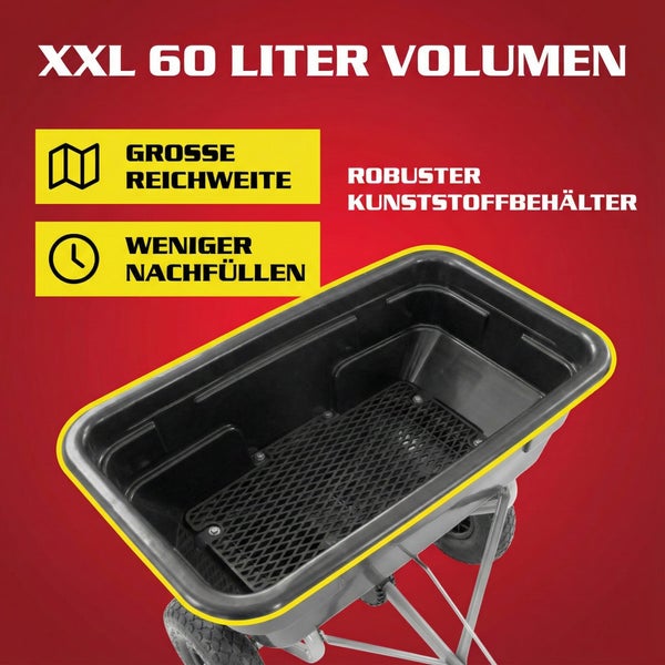 Schubkarre mit 60 Liter Volumen und Kunststoffbehälter