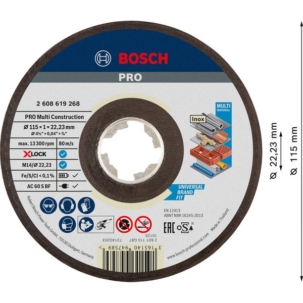 Bosch Pro Trennscheibe Multi Construction mit 115 Millimeter Durchmesser