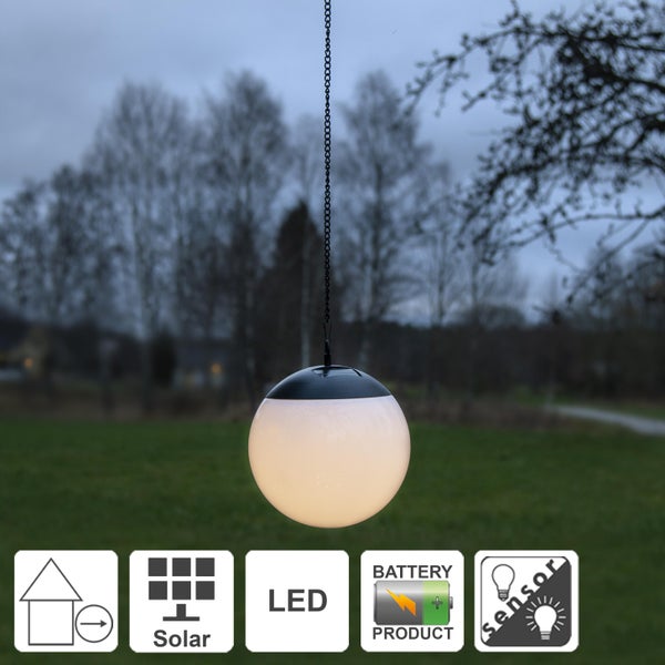 Hängende Solarleuchte mit LED-Beleuchtung und Dämmerungssensor