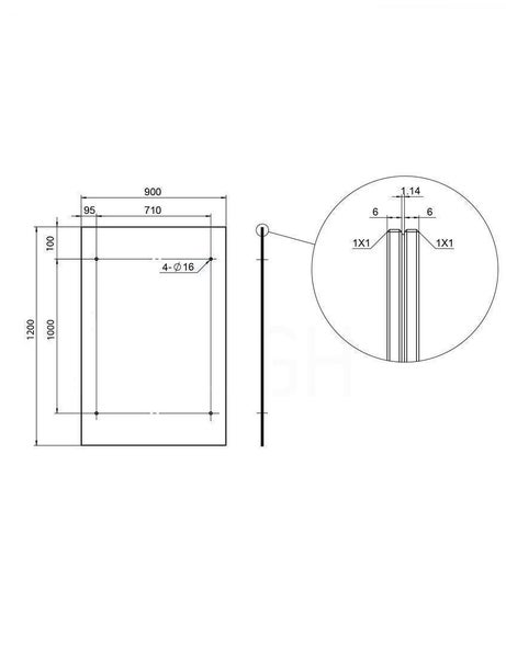 Technische Zeichnung mit Maßangaben