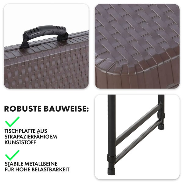 FLOORDIREKT Klapptisch Gartentisch Saga Wetterfest Höhenverstellbar 120 x 60 cm
