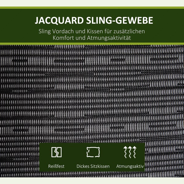 Jacquard Sling-Gewebe für Sling Vordach und Kissen, reißfest, dickes Sitzkissen, atmungsaktiv