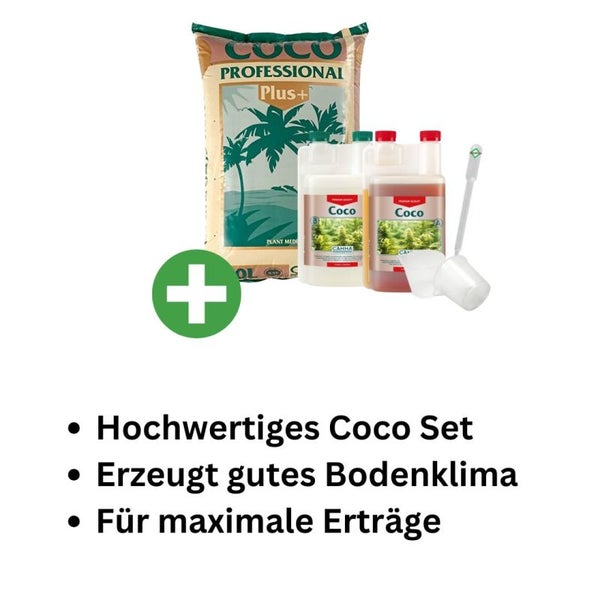 Canna Coco Mix Set Small – 50L Kokos-Substrat + Canna Coco A & B (je 1L) – Komplettset für gesundes Wachstum & Blüte inkl. Dosierpipette