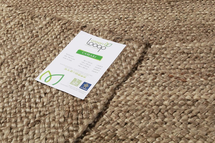 Nachhaltiger Teppich Natur Braun aus Jute Camari Green Looop 200x290 cm