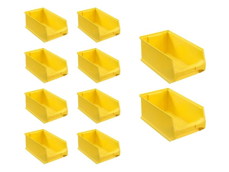 PROREGAL SparSet 10x Gelbe Sichtlagerbox 4.0 HxBxT 15 x 20 x 35 cm 7,2 Liter Sichtlagerbehälter