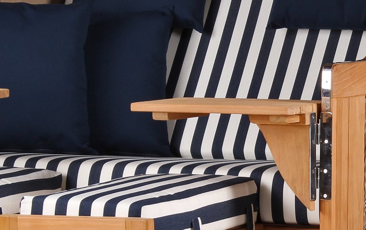 Strandkorb Rantum Grande Teak PE grey Dessin 518