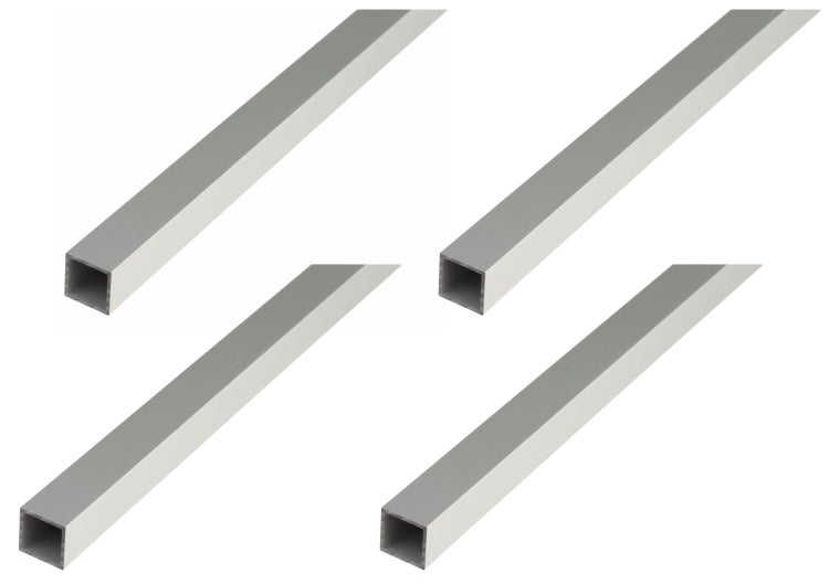 Quadratrohr aus Aluminium im Set