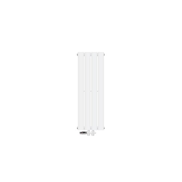 ML-Design Paneelheizkörper Einlagig 900 x 300 mm Weiß Mittelanschluss mit Bodenanschlussgarnitur Durchgangsform Multiblock & Thermostat, Badheizkörper Vertikal Designheizkörper Flachheizkörper Heizung