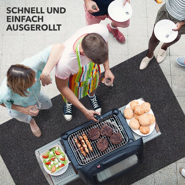 FLOORDIREKT Grillmatte Dalton BBQ Matte Grillschutzmatte Schwer Entflammbar 100 x 100 cm