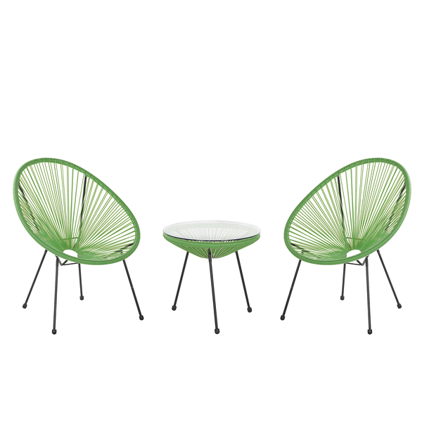 Bistro Set ACAPULCO II Polyrattan Grün