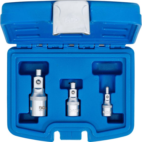Steckschlüssel Adapter Set in geöffnetem blauem Koffer