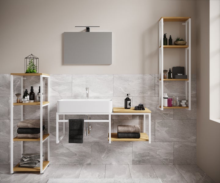 5-tlg. Waschtisch Badmöbel Waschbecken Bitila 100