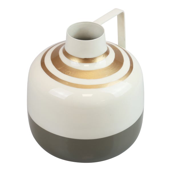 Dekorative Vase mit Griff und goldenen Streifen