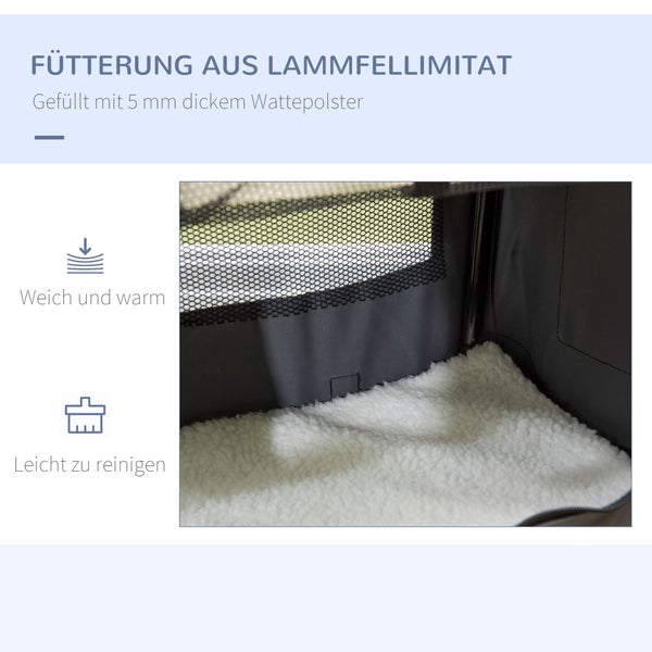 PawHut Tragetasche, 50,5L x 33,5B x 35H cm, Stahl, Oxfordstoff, Netzstoff (100% Polyester), Grau