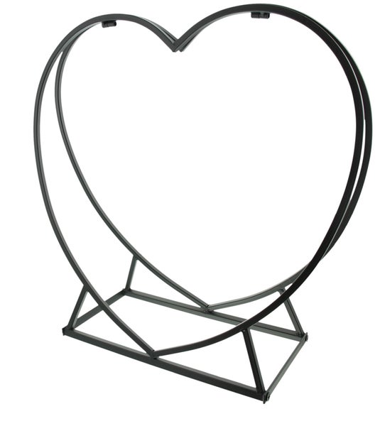 FRANK FLECHTWAREN | Kaminholzregal Herz, METALL, 55 x 18 x 54 cm