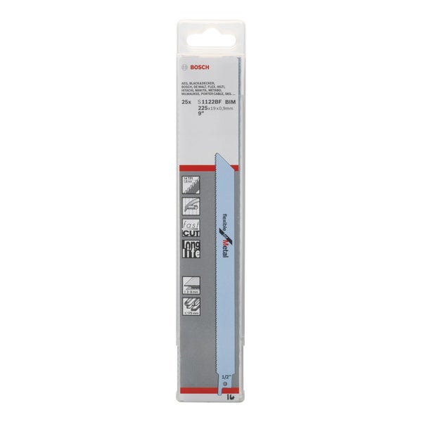 Bosch Säbelsägeblatt Set S1122BF BIM, 25 Stück, 225x19x0,9 Millimeter