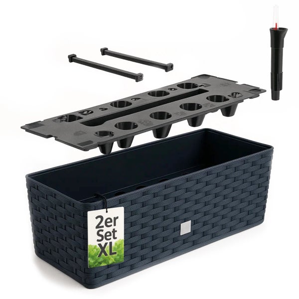 Blumenkasten Set mit Bewässerungssystem und Zubehör