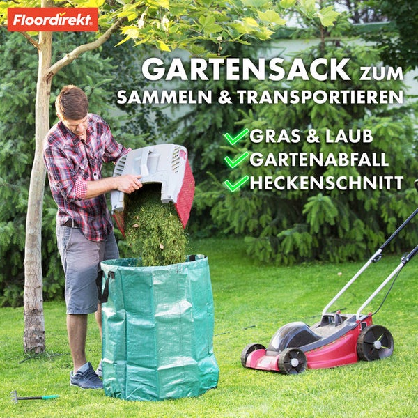 FLOORDIREKT Gartenabfallsack - im 3er Set - für Gartenabfälle - Stabil - Selbststehend & Wasserabweisend