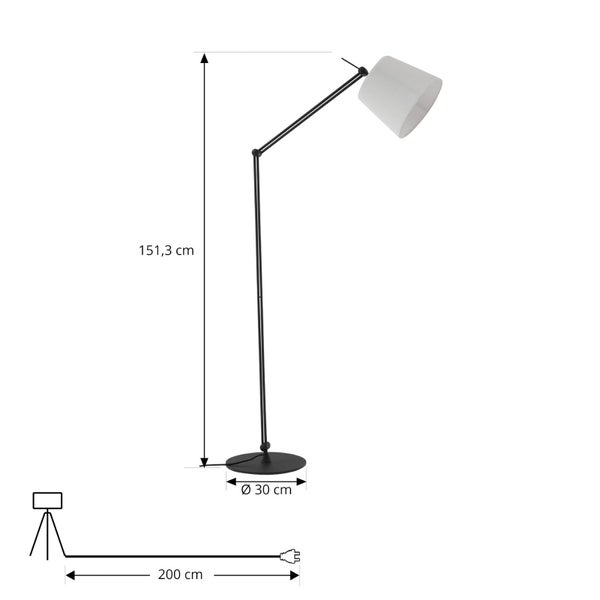 Lucande Stehlampe Caelia (Modern) in Schwarz aus Metall (1 flammig, E27) - Stehleuchte Standleuchte Floor Lamp Wohnzimmerlampe Wohnzimmerleuchte