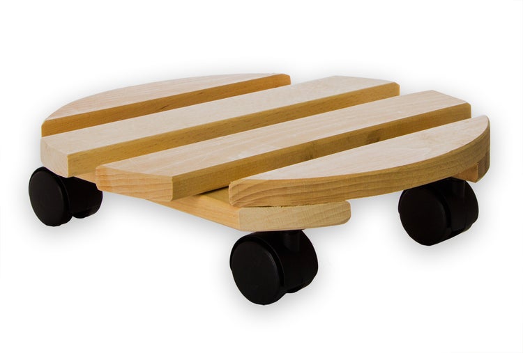 Pflanzenroller aus Holz mit Rädern
