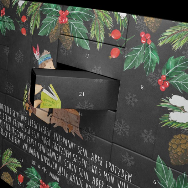 Mr. & Mrs. Panda Befüllbarer Adventskalender Igel Federschmuck - Schwarz