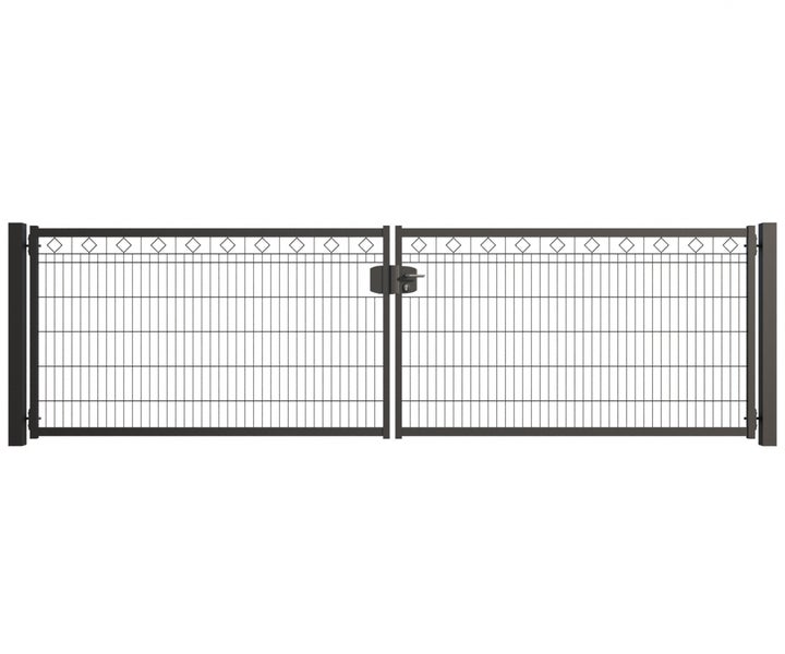 Doppelflügeltor aus Metall mit Schloss