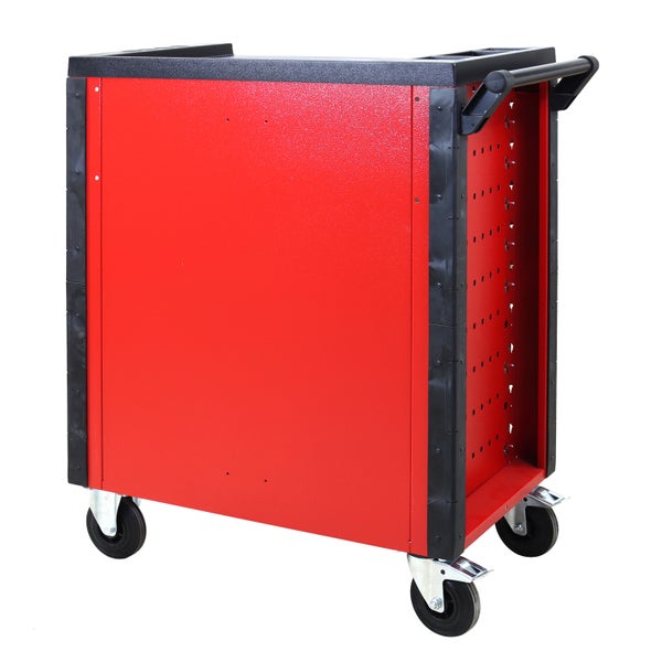 PROREGAL Werkstattwagen Cheetah Plus 7 Schubladen HxBxT 98,5 x 75 x 47,5 cm Feuerrot Silbergrau