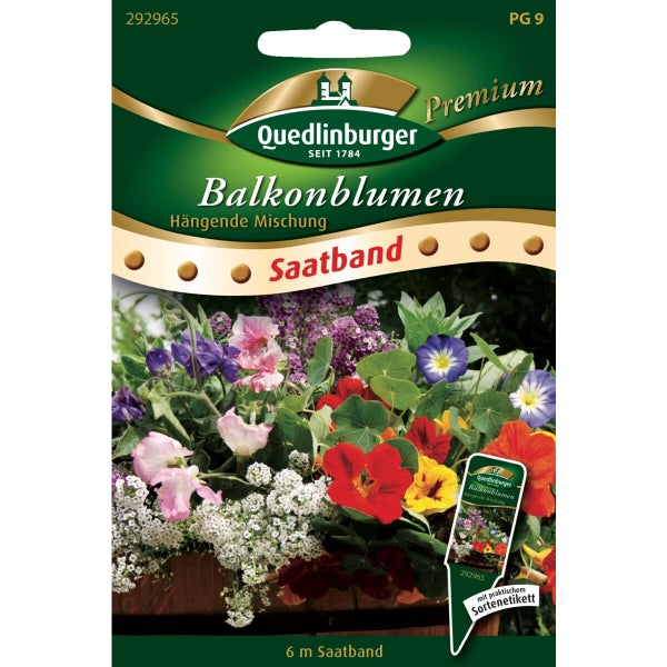 Balkonblumen hängende Mischung Saatband Samen von Quedlinburger SAATGUT