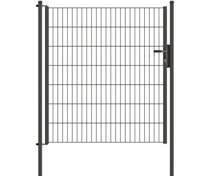 Gartentür aus Metall mit Griff und Schloss