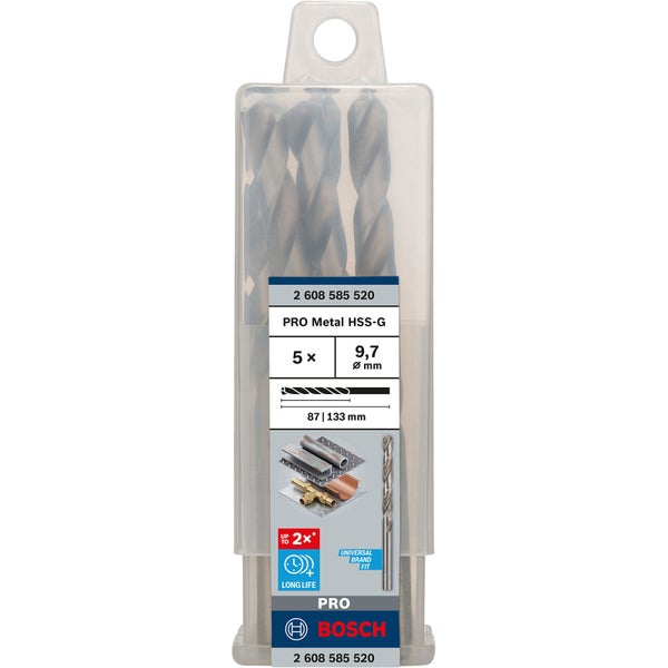 Bosch PRO Metal HSS-G Spiralbohrer 9,7 x 87 x 133 mm - 2608585520