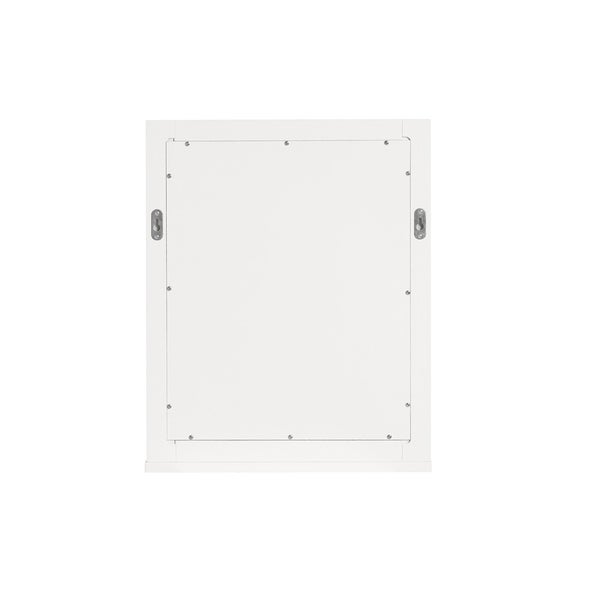 Rückseite eines weißen Spiegels zur Wandmontage