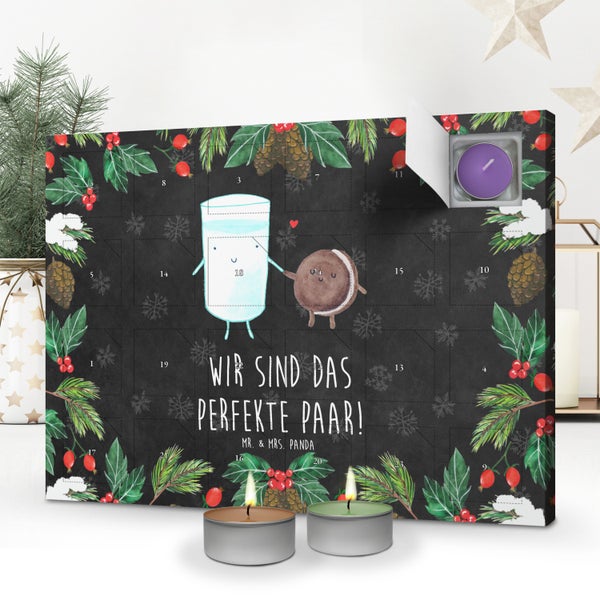 Mr. & Mrs. Panda Duftkerzen Adventskalender Milch Keks - Schwarz