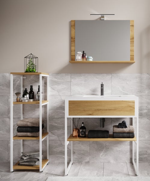 4-tlg. Waschtisch Badmöbel Waschbecken Bitila 80