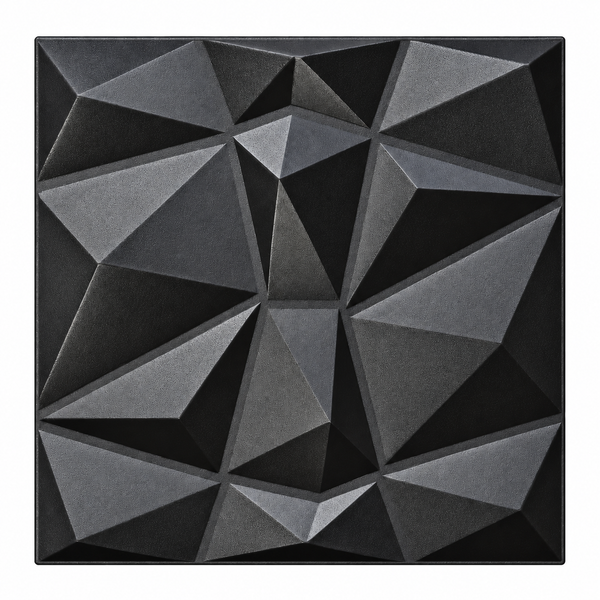 Quadratisches 3D Wandpaneel mit geometrischem Polygonmuster für moderne Wandgestaltung.