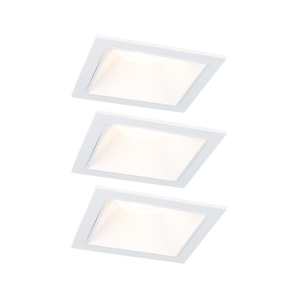 LED Einbauleuchte 3-Step-Dim Cole Coin 3er-Set IP44 eckig 88x88mm Coin 3x6W 3x470lm 230V dimmbar 2700K Weiß