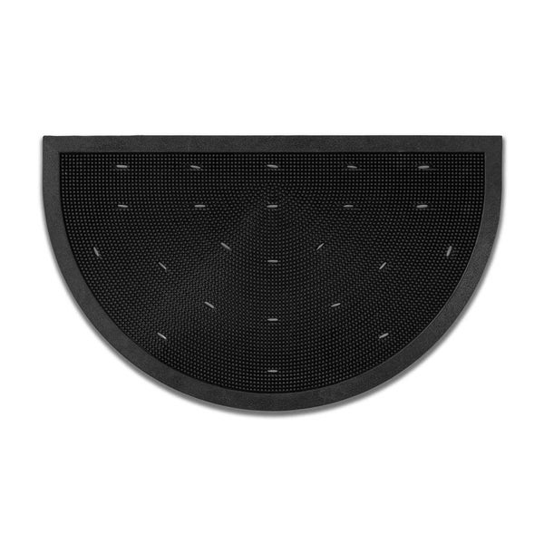 Halbrunde Fußmatte aus Gummi mit Noppenstruktur