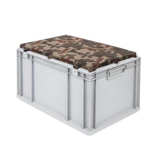 PROREGAL Eurobox NextGen Seat Box Camouflage HxBxT 36,5 x 40 x 60 cm 65 Liter Griffe Geschlossen Eurobehälter Sitzbox Transportbox