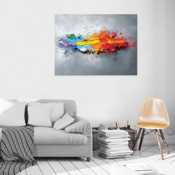 Leinwandbild Abstrakt grau bunt Modern Wandbild 100x70 cm