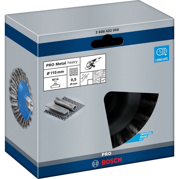 Bosch PRO Metal heavy Kegelbürste 115 x 0,50 mm Gewinde - 2608622058