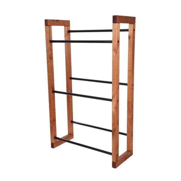 PROREGAL Getränkekistenregal HARZ HxBxT 137x82x35cm 6 Kisten auf 3 Ebenen Massives Kiefernholz Braun geölt