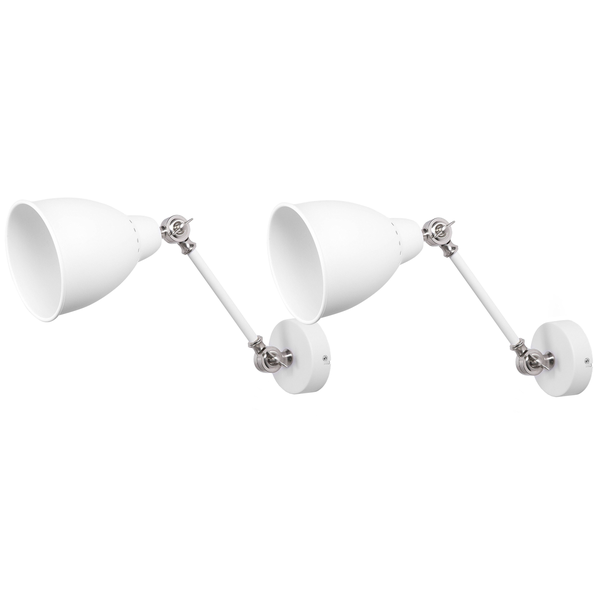 Wandlampe 2er Set MISSISSIPPI verstellbar Metall Weiß